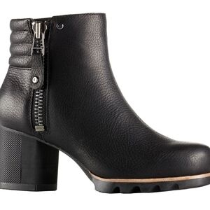 Sorel Black Leather Ankle Booties